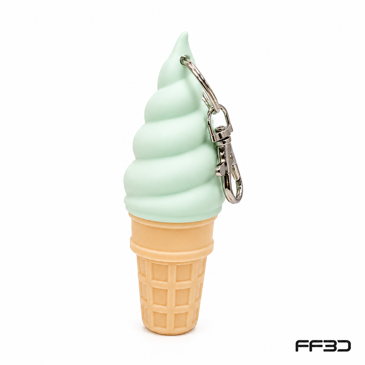 Ice Cream Cone Balm Holder Keychain