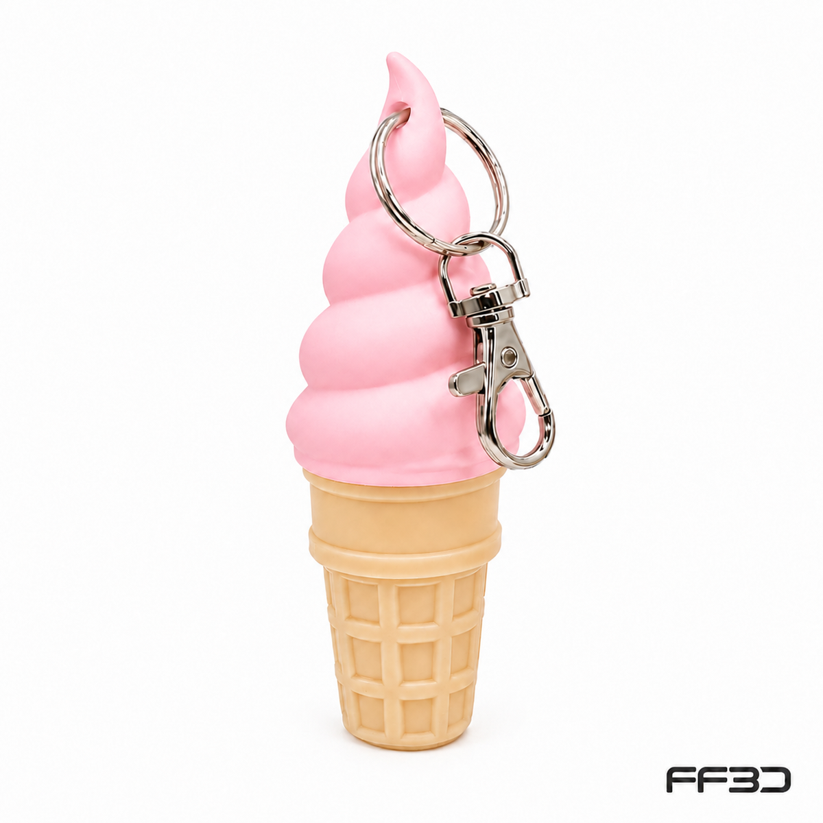 Ice Cream Cone Balm Holder Keychain