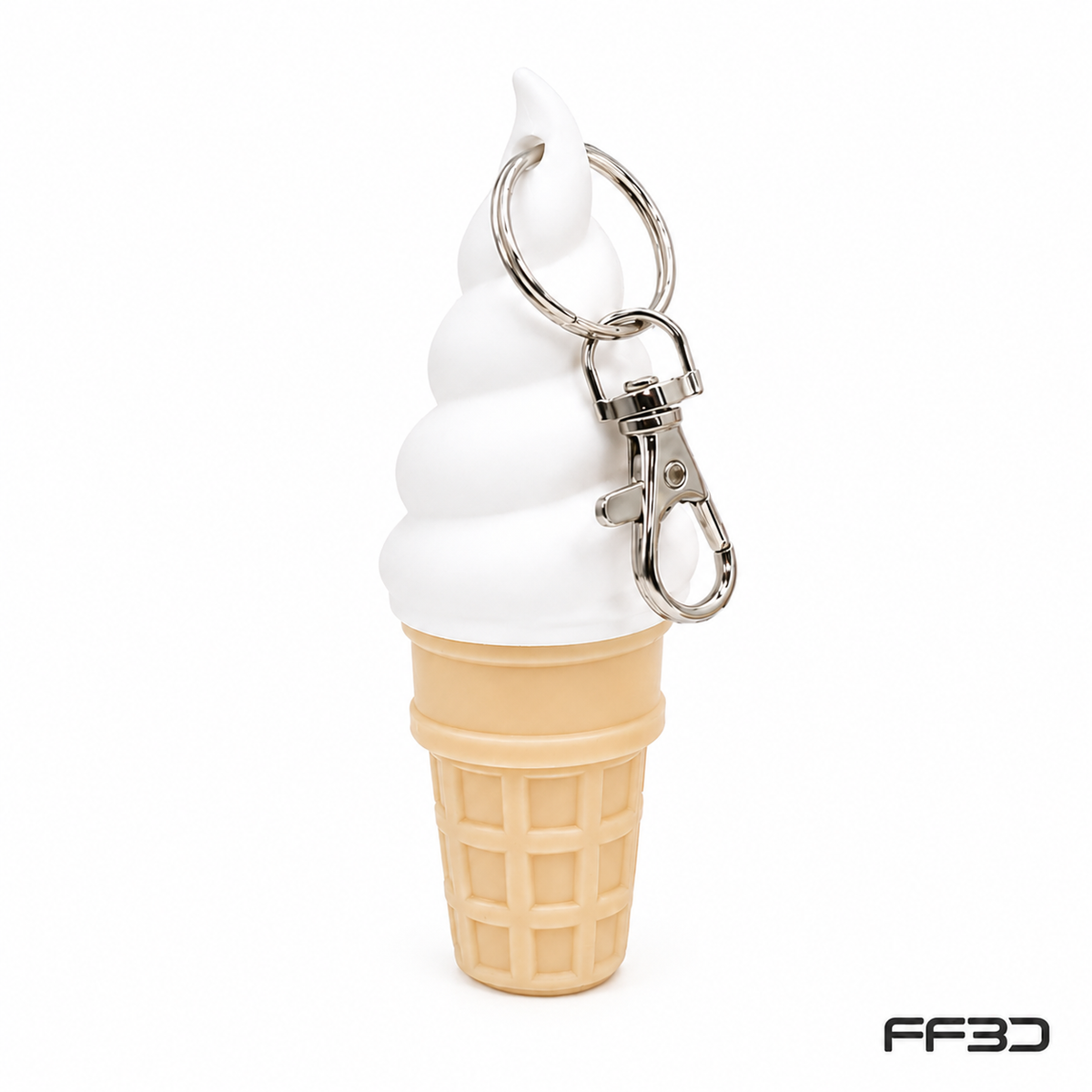 Ice Cream Cone Balm Holder Keychain