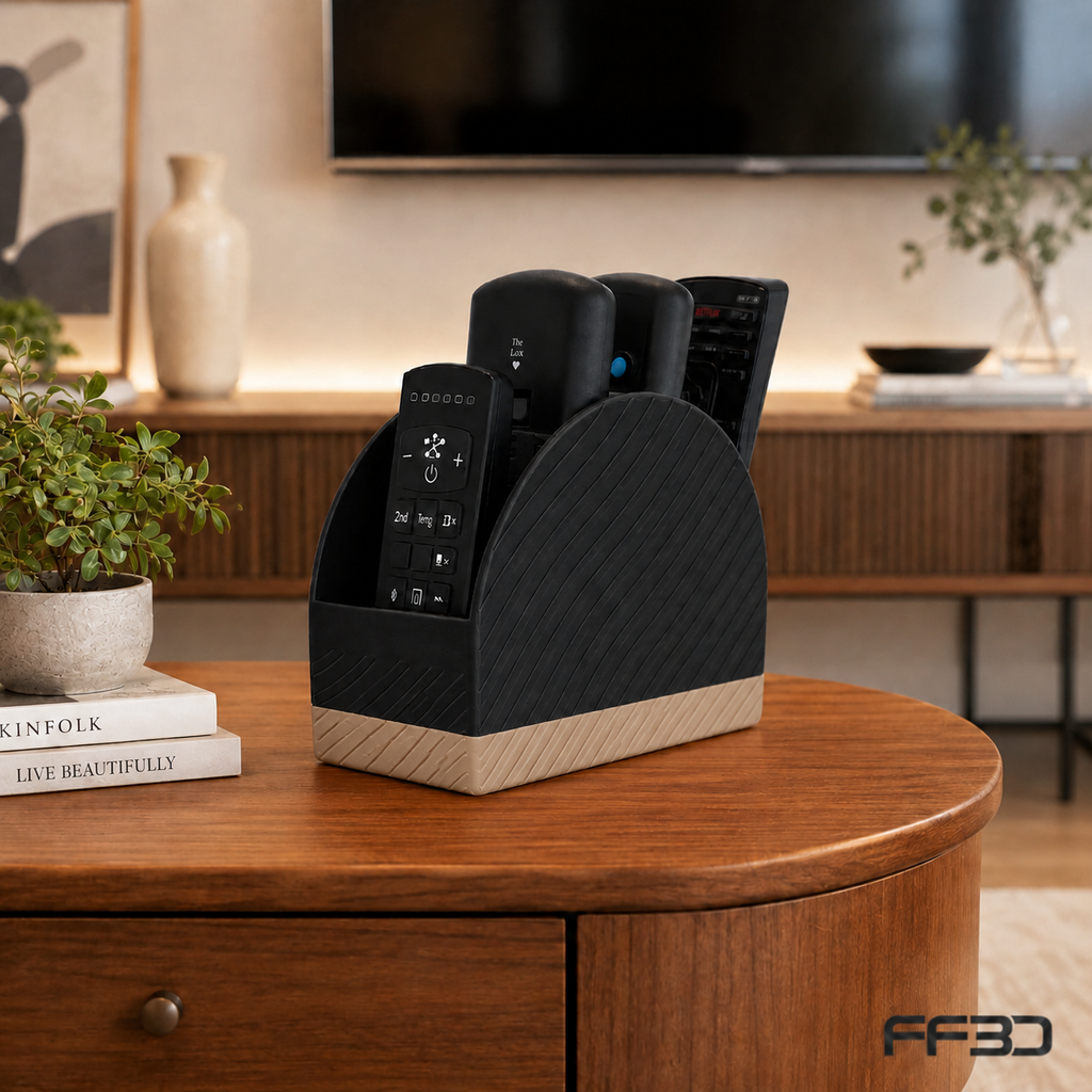 Remote Control Holder – 4 Compartment Modern Organizer